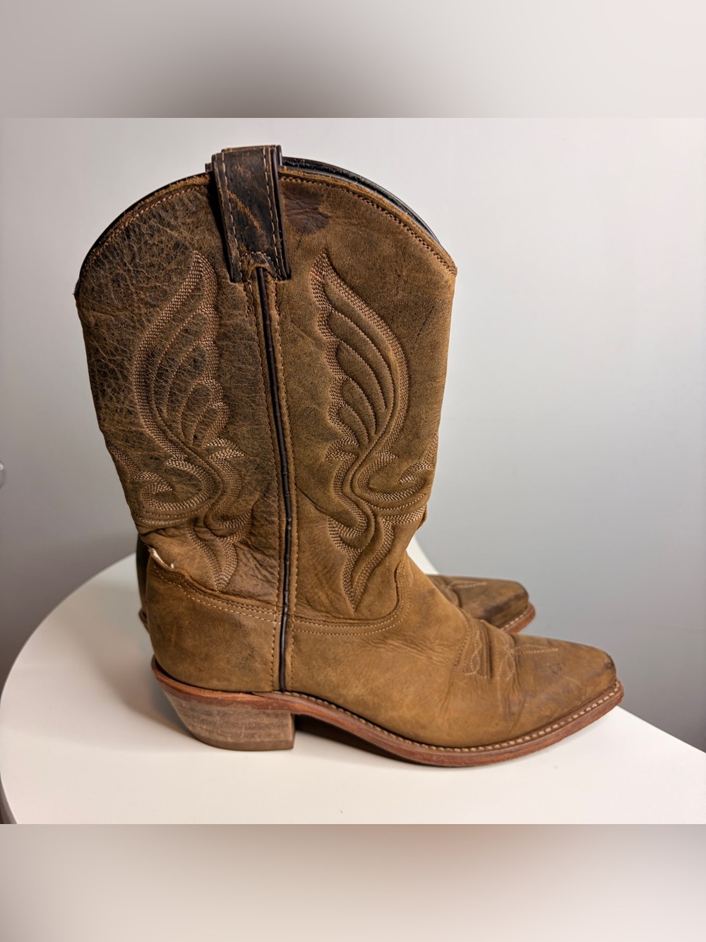Abilene Boots Classic Brown Leather Cowboy Boots Womens 8 - Picture 10 of 10